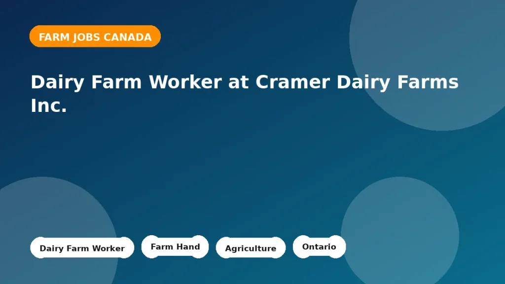 Feature image for the Dairy Farm Worker at Cramer Dairy Farms Inc. job listing in Slate River