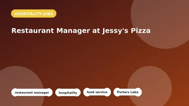 Feature image for the Restaurant Manager at Jessy's Pizza job listing in Porters Lake