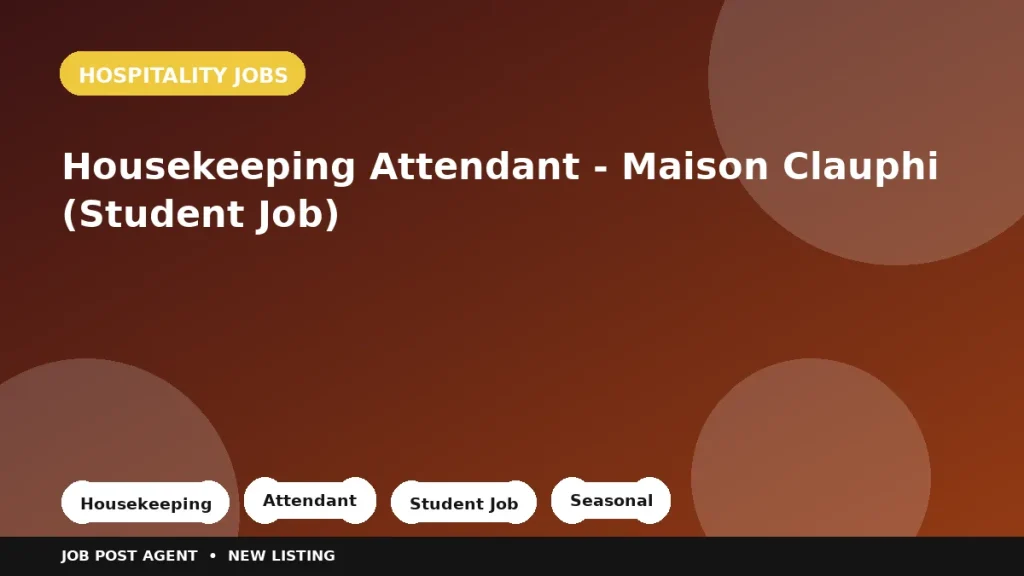Feature image for the Housekeeping Attendant - Maison Clauphi (Student Job) job listing in Tadoussac