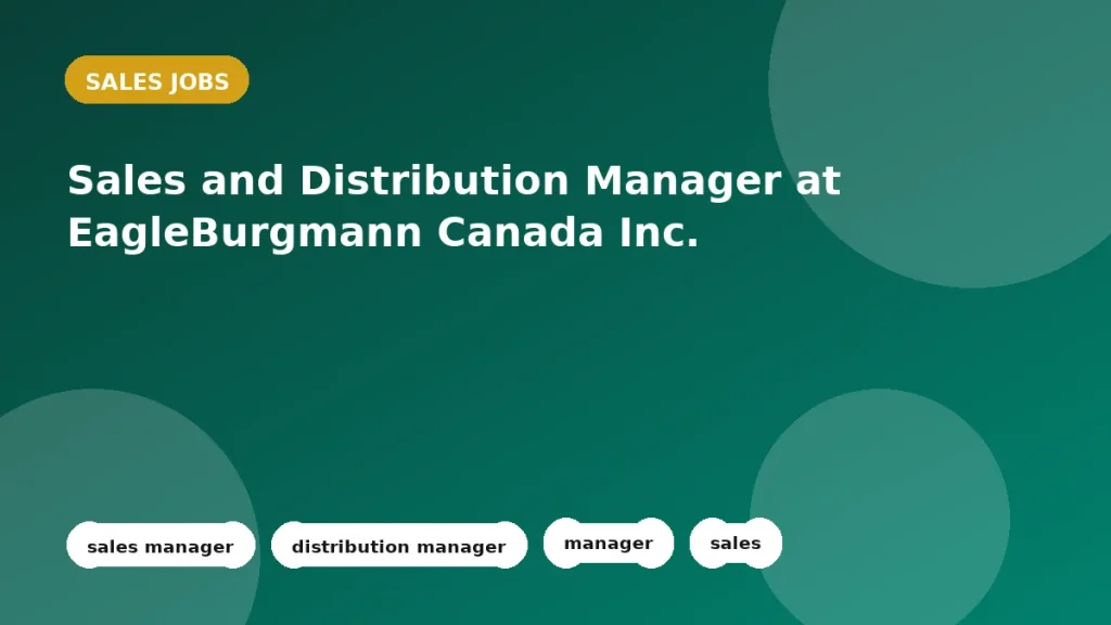 Feature image for the Sales and Distribution Manager at EagleBurgmann Canada Inc. job listing in Edmonton