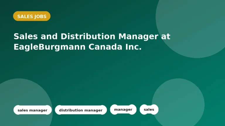 Feature image for the Sales and Distribution Manager at EagleBurgmann Canada Inc. job listing in Edmonton