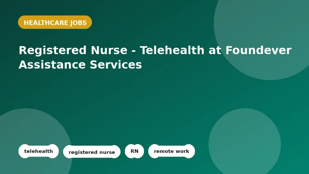 Feature image for the Registered Nurse - Telehealth at Foundever Assistance Services job listing in Ottawa