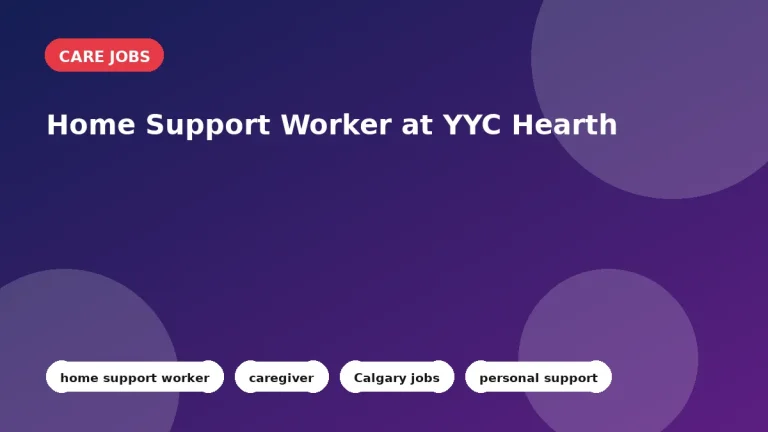Feature image for the Home Support Worker at YYC Hearth job listing in Calgary