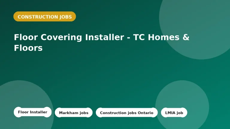 Feature image for the Floor Covering Installer - TC Homes & Floors job listing in Markham