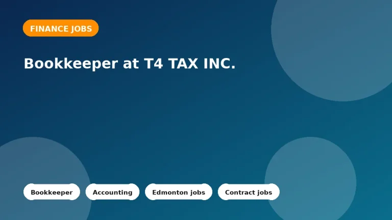 Feature image for the Bookkeeper at T4 TAX INC. job listing in Edmonton