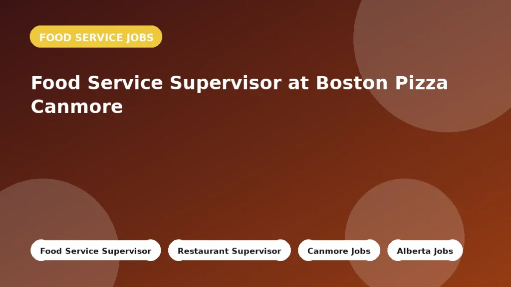Feature image for the Food Service Supervisor at Boston Pizza Canmore job listing in Canmore